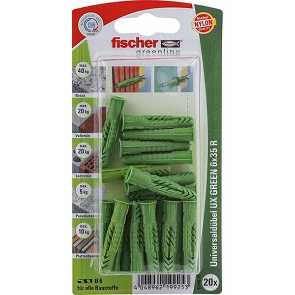 Fischer Universaldübel UX GREEN 6x35 R K (20), 524800