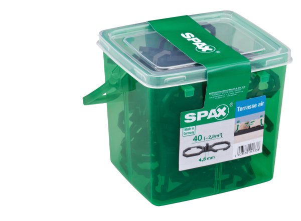 SPAX® Air 4,5 Abstandhalter für Dielen von Holzterrassen, 40 Stück - 5009422544009