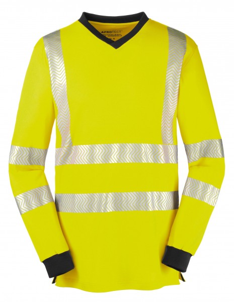 4PROTECT® Warnschutz-Langarm-Shirt JACKSONVILLE leuchtgelb/grau, 3437