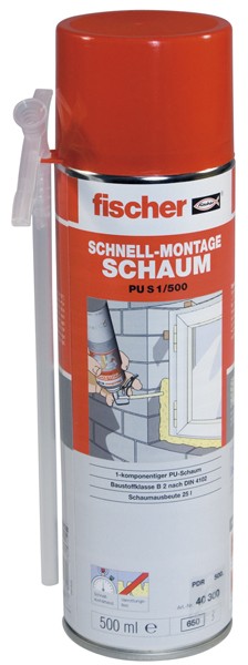 Fischer Schnellmontageschaum PU S 1/500 B2, 040300