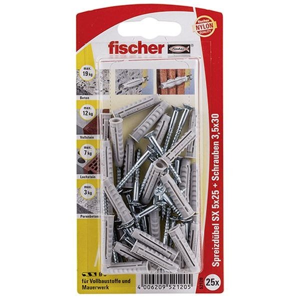 Fischer Dübel SX 5x25 GKS K (25), 052120