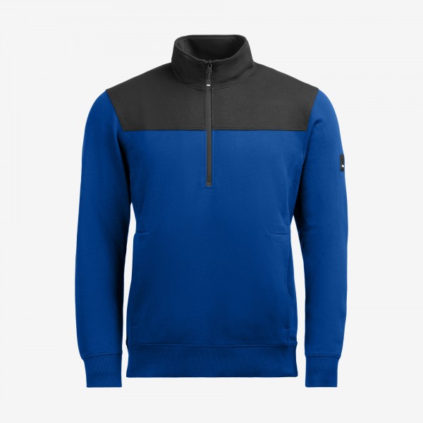 FHB ROB Zip-Sweatshirt, royalblau-schwarz, 821120-3620