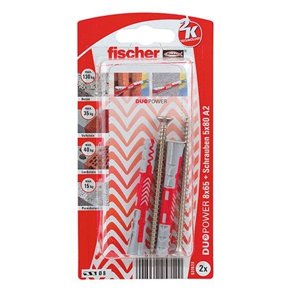Fischer DUOPOWER 8x65 S A2 K (2), 537628