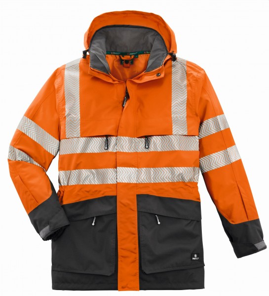 4PROTECT® Warn-Wetterschutz-Jacke TAMPA leuchtorange/grau, 3410