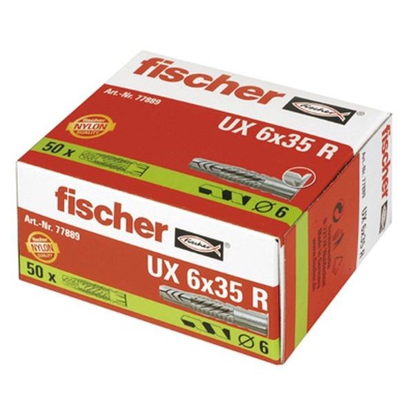 Fischer Universaldübel UX 6x35 R (50), 50 Stück, 077889