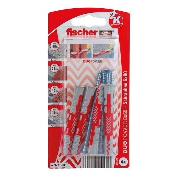 Fischer DUOPOWER 8x65 S K (4), 537620