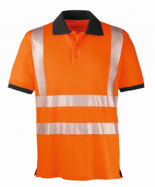 4PROTECT® Warnschutz-Poloshirt ORLANDO leuchtorange/grau, 3433