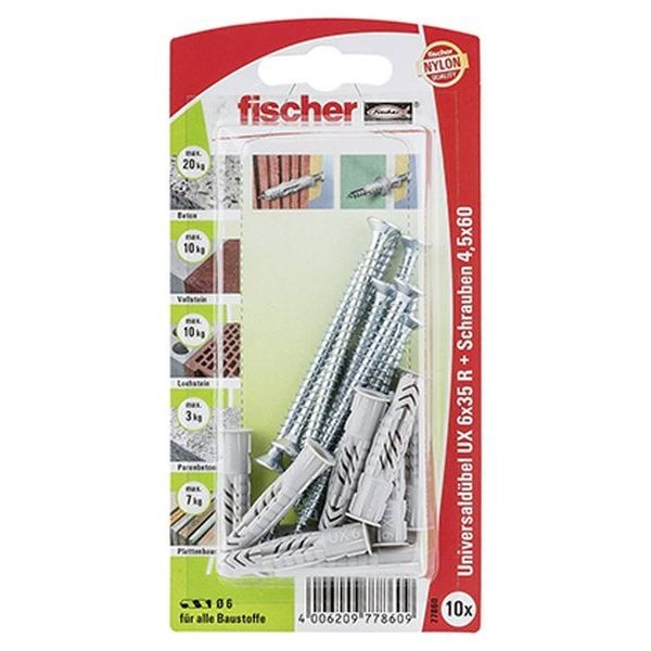 Fischer Universaldübel UX 6x35 R S K (10), 077860