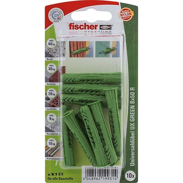 Fischer Universaldübel UX GREEN 8x50 R K (10), 524806