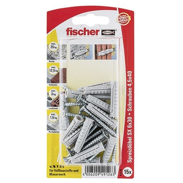 Fischer Dübel SX 6x30 S K (15), 049126