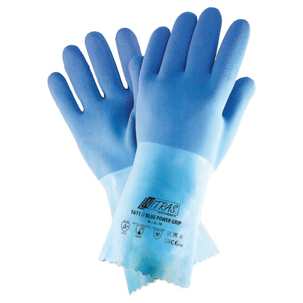 Nitras Chemikalienschutzhandschuhe Blue Power Grip Latex blau 1611