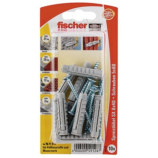 Fischer Dübel SX 8x40 S K (10), 049128