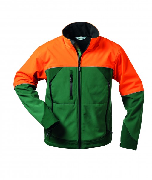Elysee Sanddorn Waldarbeiter Softshell-Jacke, grün/orange, 22756