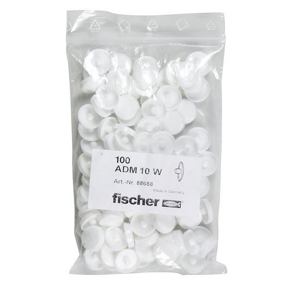 Fischer Abdeckkappe ADM 10 W weiß, 100 Stück, 088688