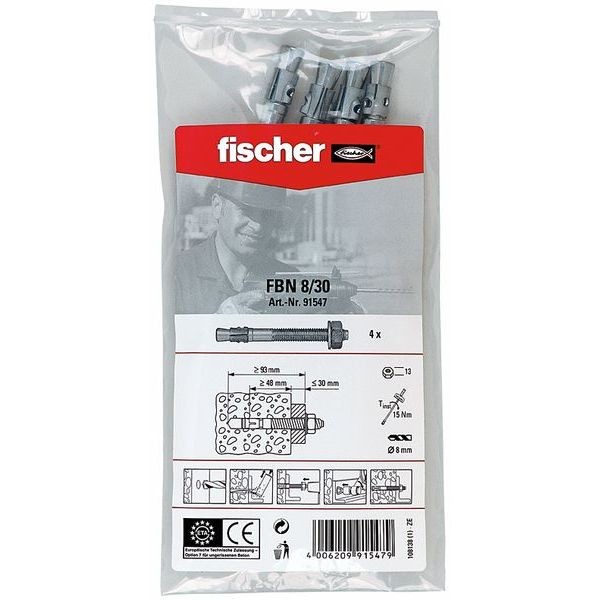 Fischer Bolzenanker FBN II 8/30 B (4), 091547