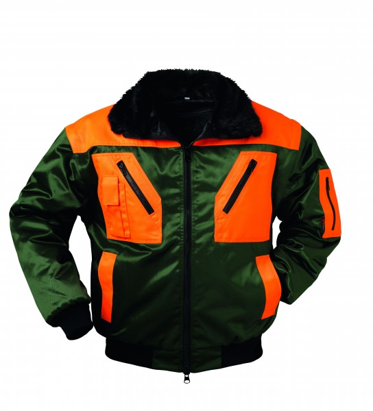 Norway Rotdorn Waldarbeiter Pilot-Jacke, grün/orange, 22758