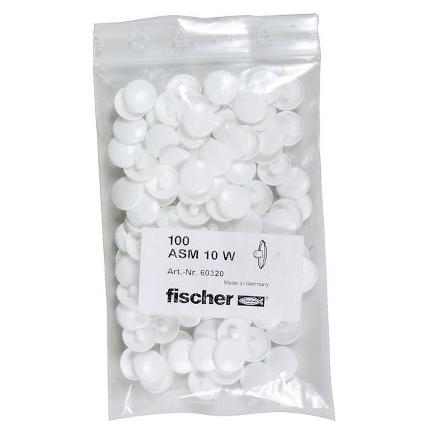 Fischer Abdeckkappe ASM 10 W weiß, 100 Stück, 060320
