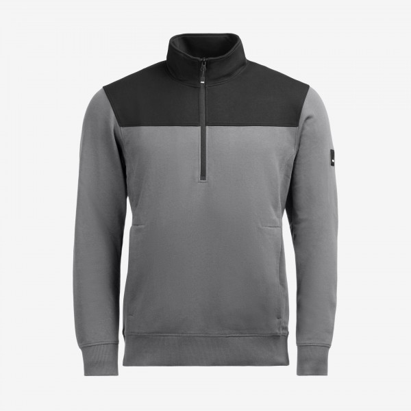 FHB ROB Zip-Sweatshirt, grau-schwarz, 821120-1120