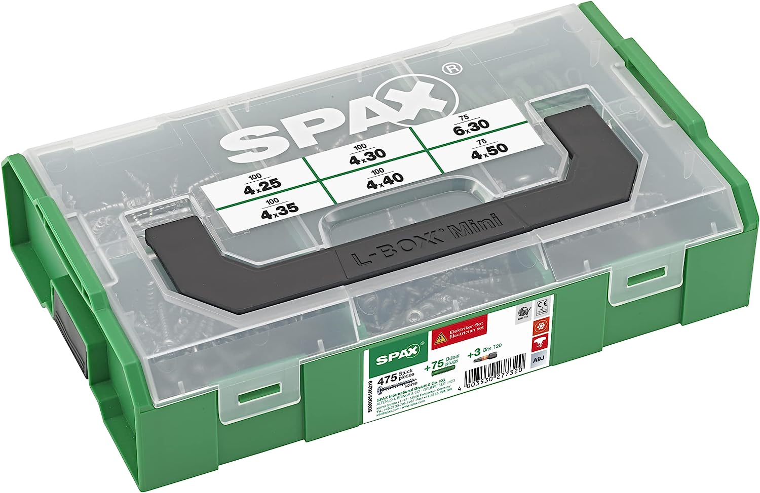 SPAX® Montagekasten L-BOXX-Mini Elektriker-Set 5000009160219 | Dittmar - SBA | Laminat-Verlegesets