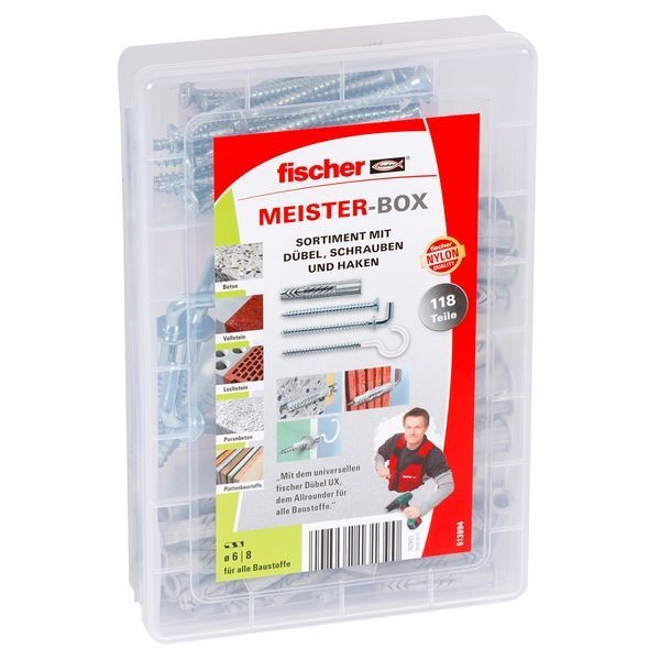 Fischer Meister-Box UX + Schrauben + Haken (118), 513894